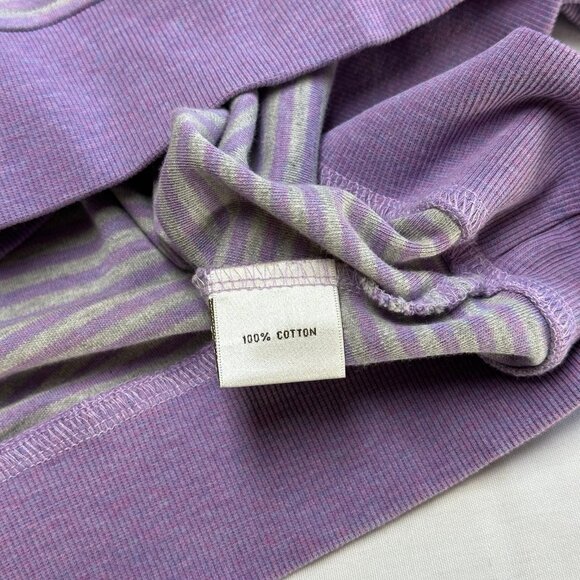 Peter Millar Mens Striped Crewneck Sweater Large Crown Purple Cotton Comfort - Picture 7 of 8